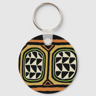 African Kuba Textile Design Key Ring