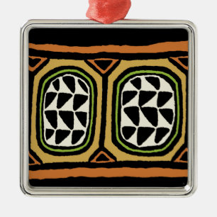 African Kuba Textile Design Metal Tree Decoration