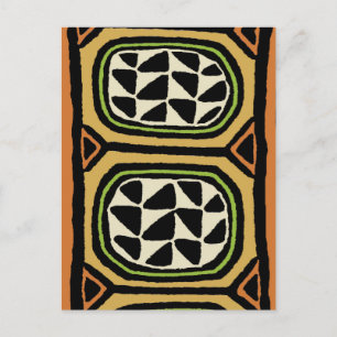 African Kuba Textile Design Postcard