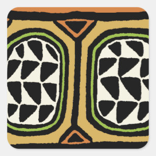 African Kuba Textile Design Square Sticker