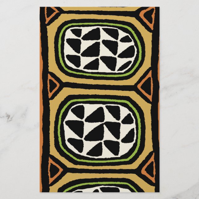 African Kuba Textile Design Stationery (Front)