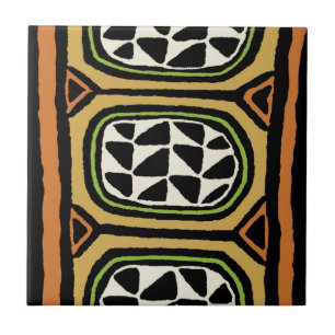 African Kuba Textile Design Tile