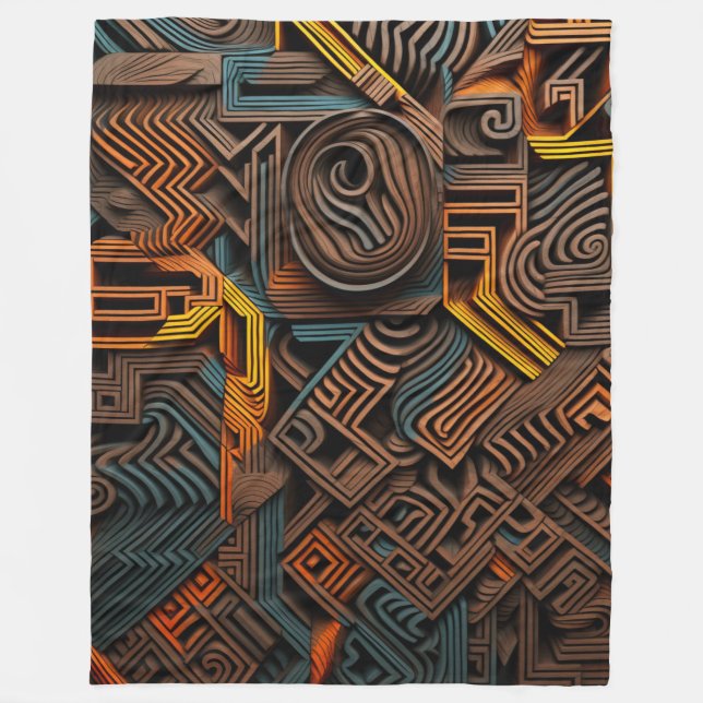 African Labyrinth Fleece Blanket (Front)