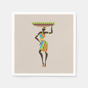 African lady African theme dinner party Napkin
