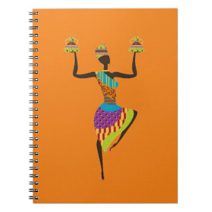 African lady tribal art notebook