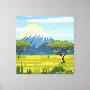 African Landscape Savannah Wild Nature Canvas Print