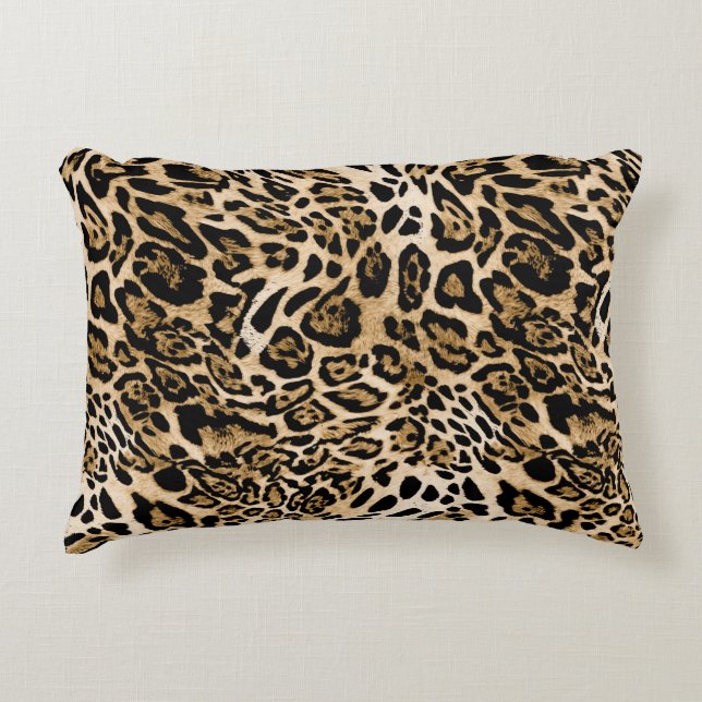 African Leopard Fur: Seamless Animal Texture Decorative Cushion (Front)