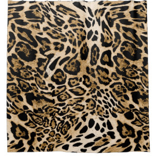 African Leopard Fur: Seamless Animal Texture Shower Curtain