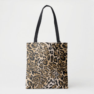 African Leopard Fur: Seamless Animal Texture Tote Bag