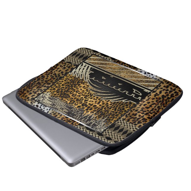 African Leopard In Motion Laptop Sleeve (Front Bottom)