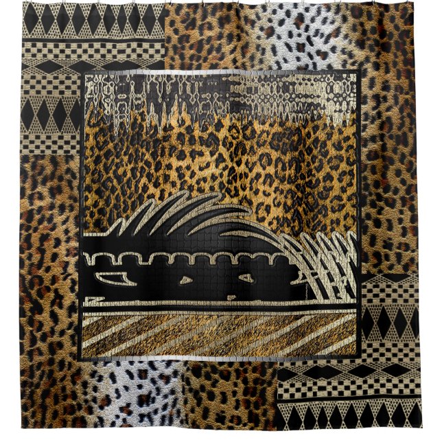African Leopard In Motion Shower Curtain (Front)