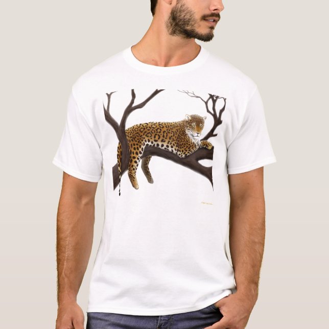 African Leopard in Tree T-Shirt (Front)