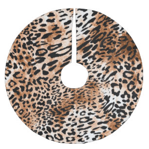 African Leopard Print Seamless Brushed Polyester Tree Skirt