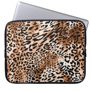 African Leopard Print Seamless Laptop Sleeve