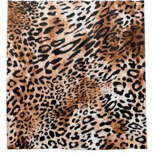 African Leopard Print Seamless Shower Curtain