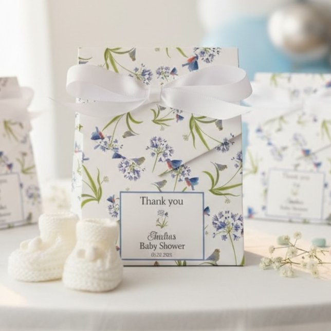 African Lily with Bluebird Mother and Baby Favour Box (Creator Uploaded)