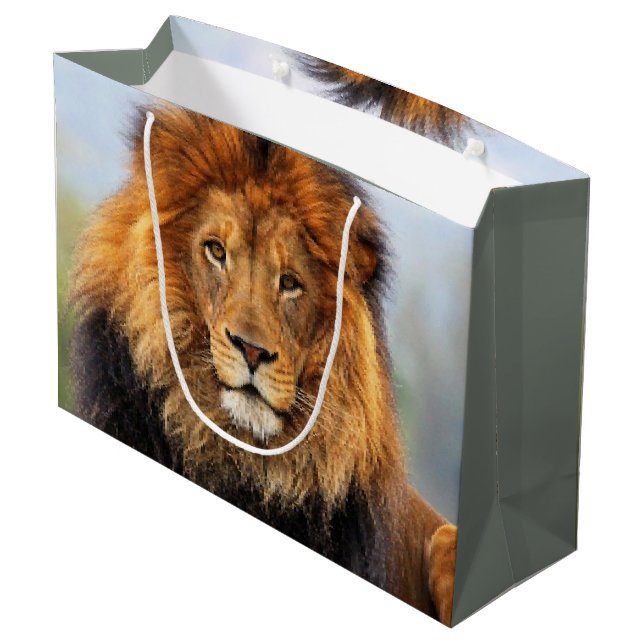 African Lion 1 Large Gift Bag (Back Angled)