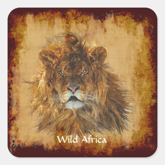 AFRICAN LION Big Five Big Cat Wildlife Stickers (Front)