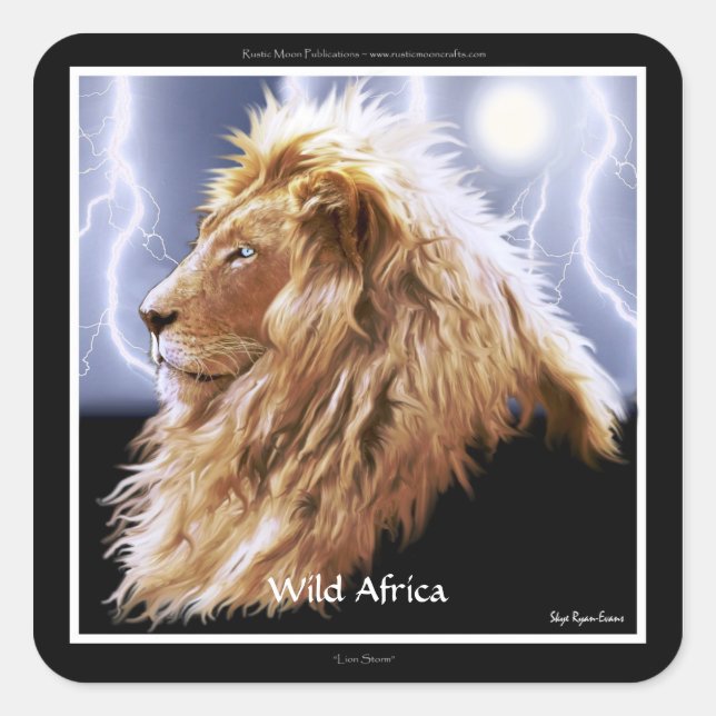 AFRICAN LION Big Five Cat Wildlife Stickers (Front)