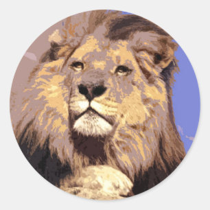 African Lion Classic Round Sticker