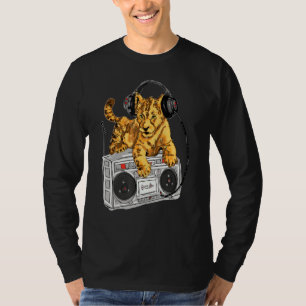 African Lion Cub Boombox Blaster Hip Hop By Zamir T-Shirt