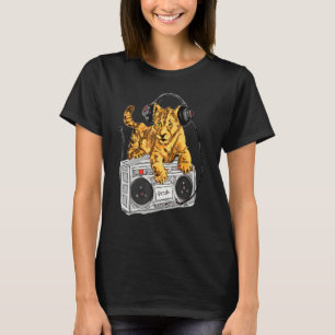 African Lion Cub Boombox Blaster Hip Hop By Zamir T-Shirt