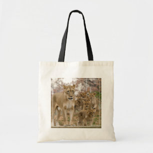 African Lion Cubs with Mother Tote Bag