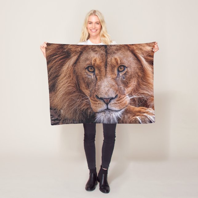 African Lion Fleece Blanket (In Situ)