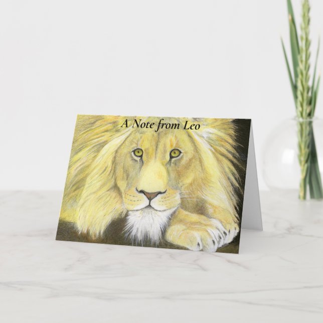 African Lion Note Card (Front)