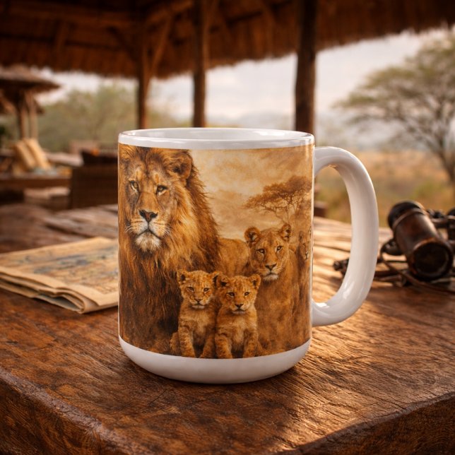 African Lion Pride | Majestic Wildlife Safari Coffee Mug (Creator Uploaded)