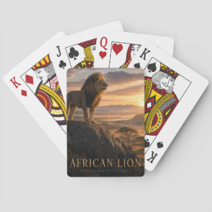 African Lion Savanna ANIMALS Poker Playing Cards