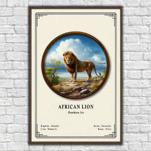 African Lion Zoology Series Poster