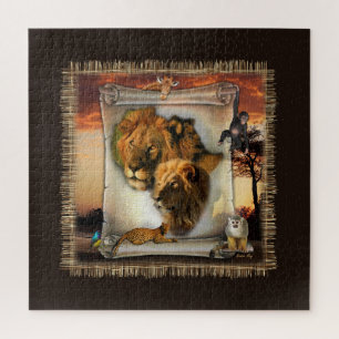 African lions Art Jigsaw Puzzle