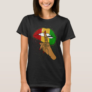 African Lips Africa Flag Black History Month Pride T-Shirt