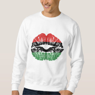 African Lips Flag Melanin Black History Month Prid Sweatshirt