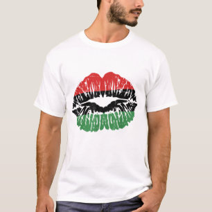 African Lips Flag Melanin Black History Month Prid T-Shirt