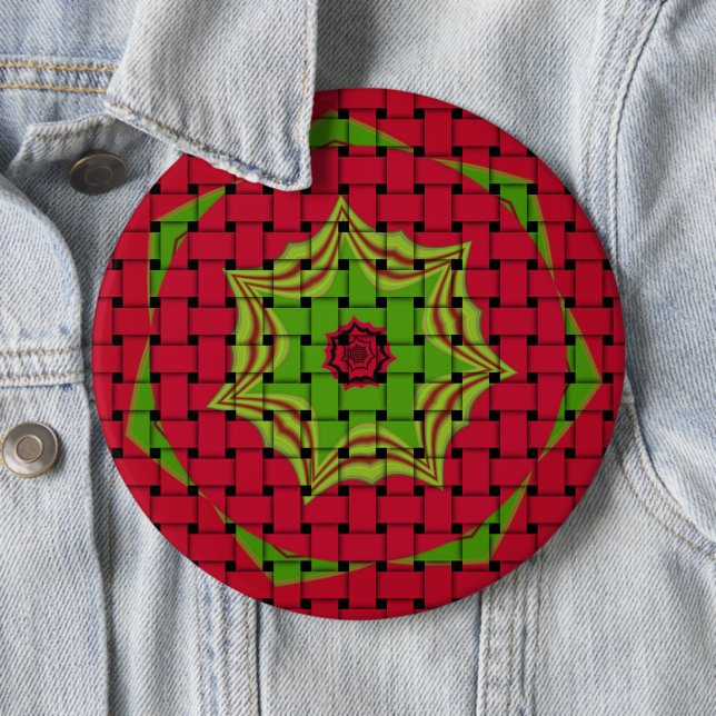 African Lovely Woven red design 6 Cm Round Badge (In Situ)