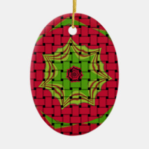 African Lovely Woven red design Ceramic Tree Decoration
