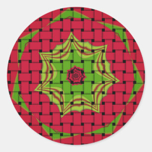 African Lovely Woven red design Classic Round Sticker