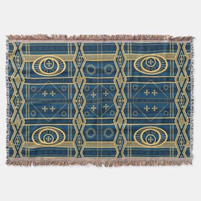 African Mali Pattern Throw Blanket VIII (Front)