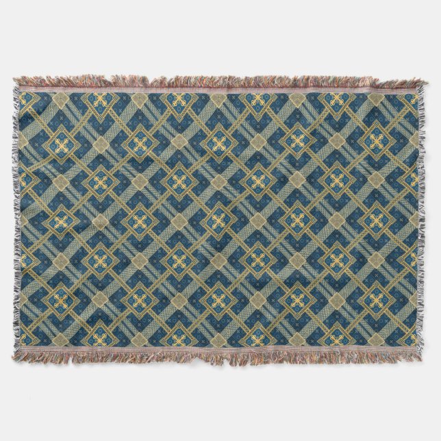 African Mali Pattern Throw Blanket XI (Front)