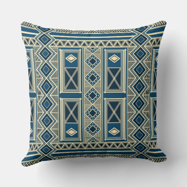 African Mali Pattern Throw Pillow III (Back)