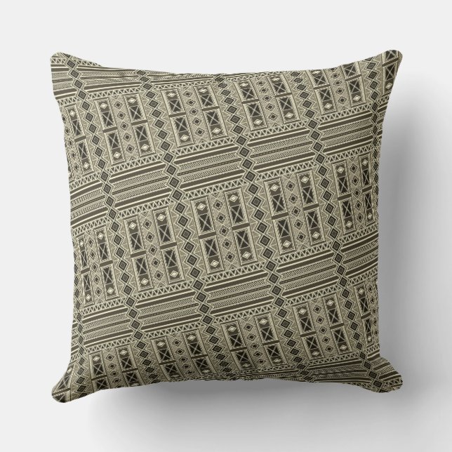 African Mali Pattern Throw Pillow IV (Back)