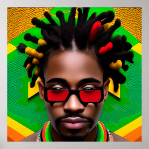 African Man Black King Melanin Bruh Brother Poster