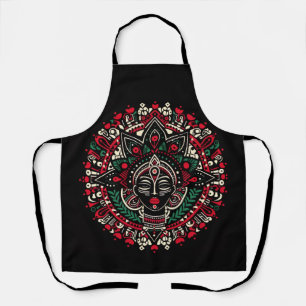 African Mandala Art Black Woman Portrait Apron