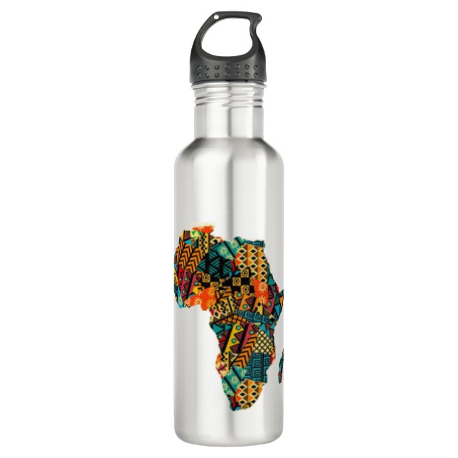 African Map 710 Ml Water Bottle (Front)