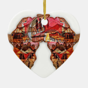 African Map: Celebrate the Season with Culture Ceramic Tree Decoration