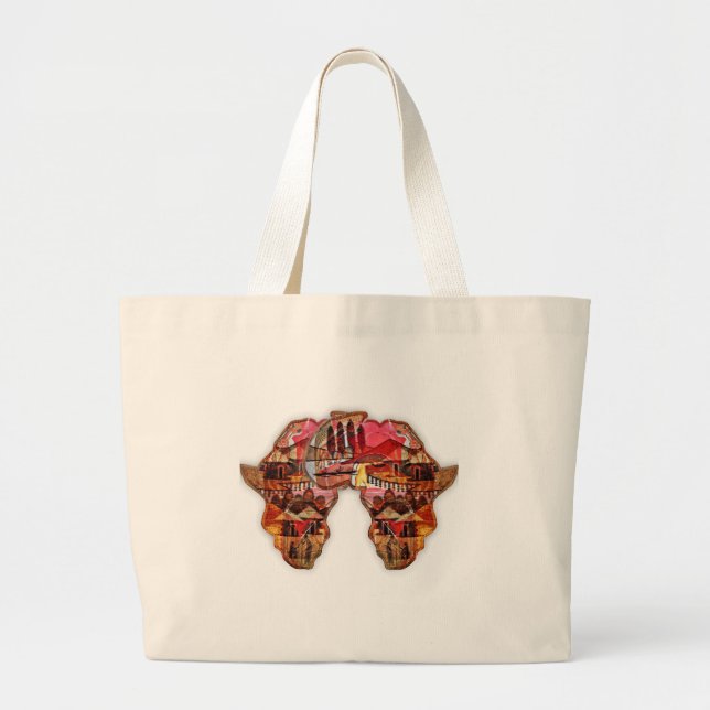 African Map: Celebrate the Season with Culture Large Tote Bag (Front)