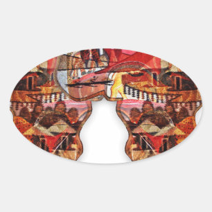 African Map: Celebrate the Season with Culture Oval Sticker