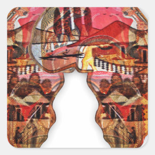 African Map: Celebrate the Season with Culture Square Sticker